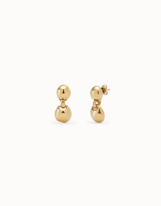 Drop earrings with two beads