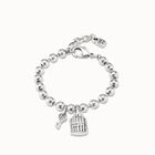 Pulsera ba&ntilde;ada en plata de ley con charms de candado y llave