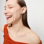 Stud earrings with green faceted crystal