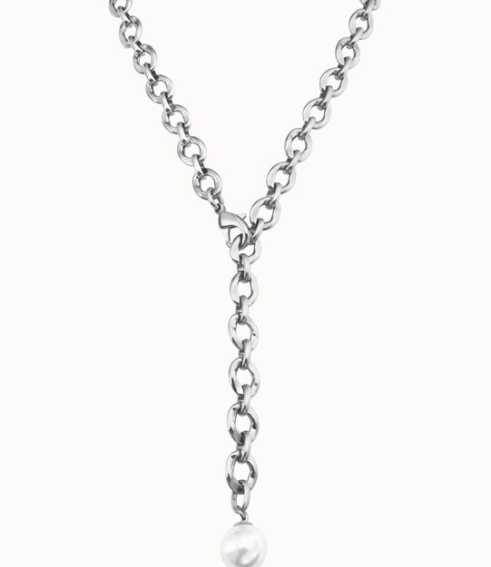Sterling silver-plated necklace with oval links