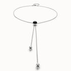 Long pendant  necklace with central black murano glass