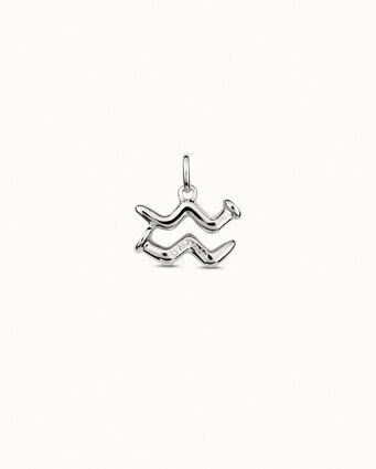 Sterling silver-plated Aquarius shaped charm
