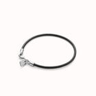 Leather charm bracelet with clasp