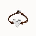 Brown leather bracelet with heart detail