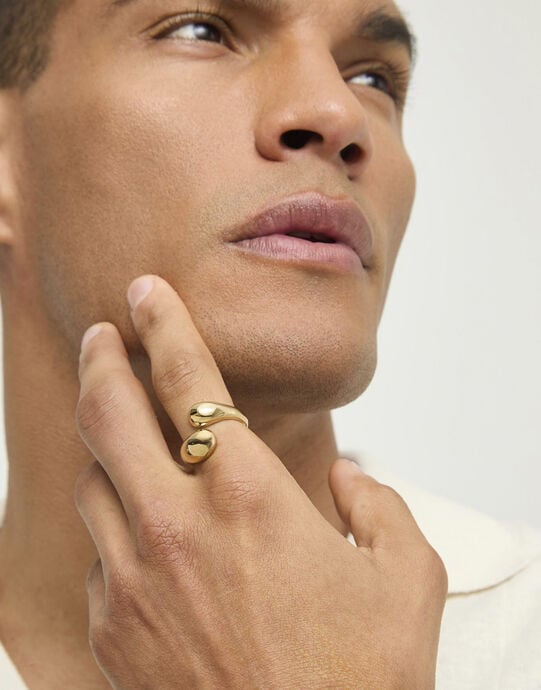 Double-drop ring, Golden, large