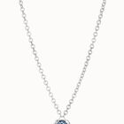 Collana placcata argento Sterling con cristallo blu