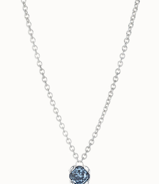Sterling silver-plated necklace with blue crystal