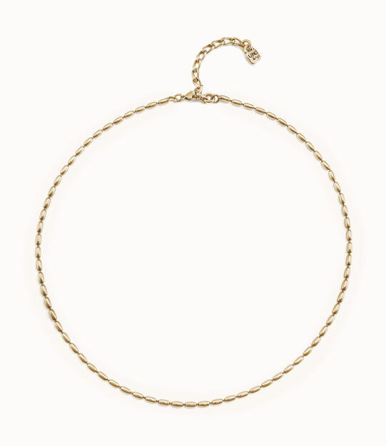 18K gold-plated chain with thin oval links and carabiner clasp