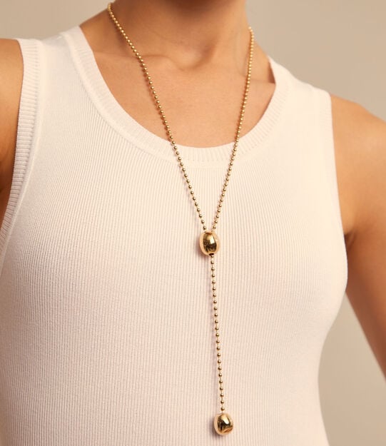 Long adjustable chain necklace, Golden, large