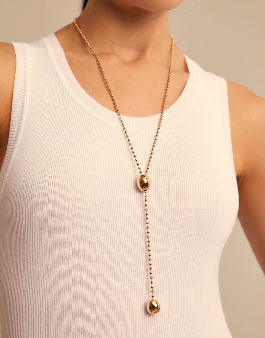 Long adjustable chain necklace, Golden, large