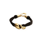Leather bracelet with two drops