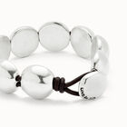 Leather bracelet with small round beads