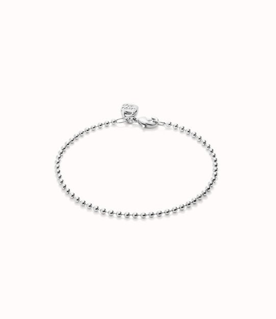 Sterling silver-plated beaded charms bracelet