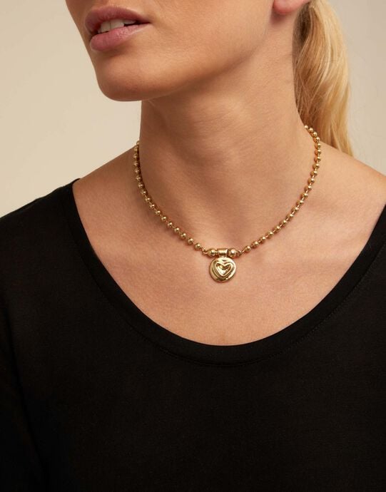 Heart Charm, Golden, large