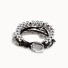 Leather beaded bracelet with charms