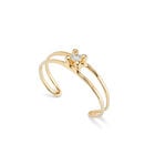 Bangle bracelet with central crystal