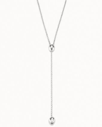 Collier long plaqué argent