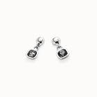 Drop earrings with black crystal