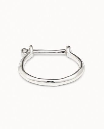 Sterling silver-plated leather bracelet