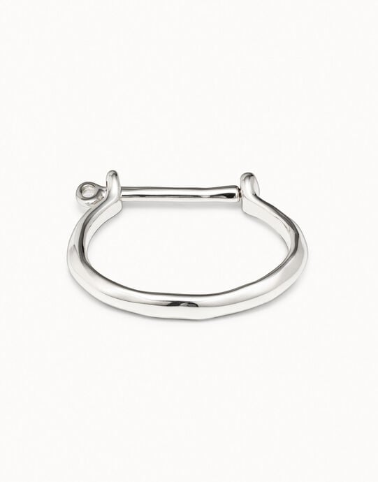 Bracciale rigido placcato in argento sterling per donna con chiusura a grillo