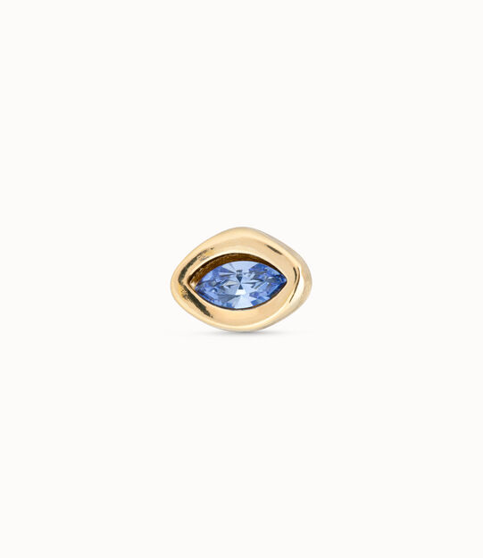Piercing placcato oro 18k e un cristallo blu