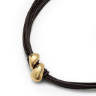 Short leather necklace with two drops