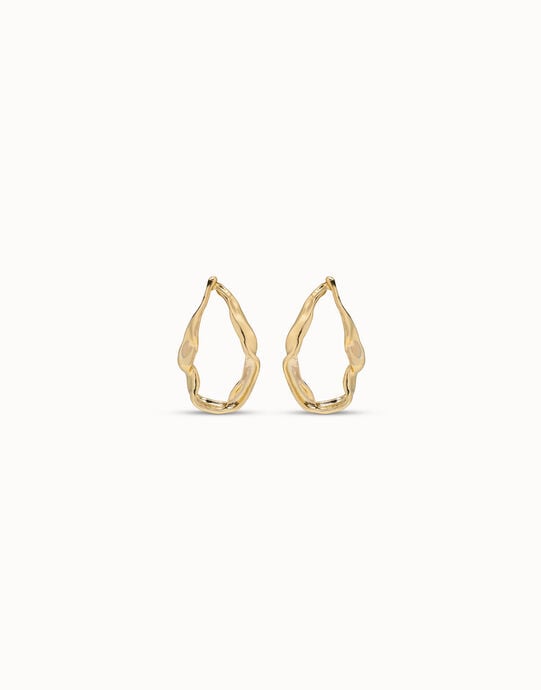 Pendientes maxi de eslabones ba&ntilde;ados en oro de 18k