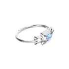 Semi-rigid bracelet with blue faceted crystal