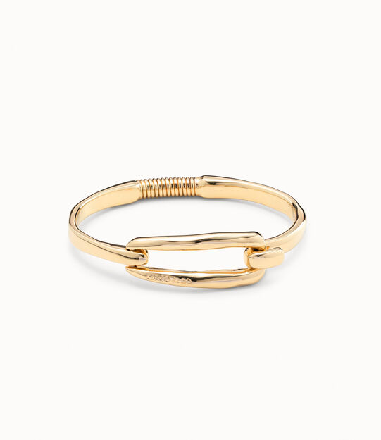 18K gold-plated bangle bracelet with buckle