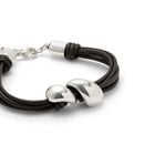 Leather bracelet with two drops
