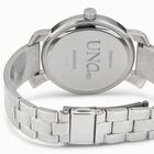 Silver plated watch with black dial