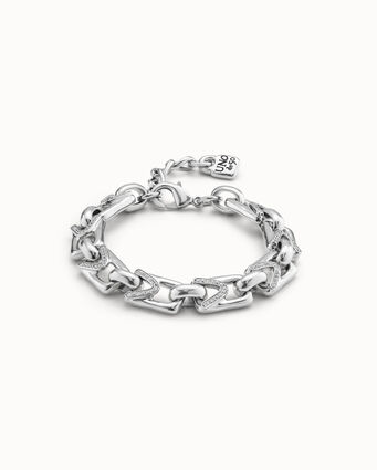 Sterling silver-plated bracelet with small links with topaz