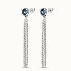 Drop earrings with blue crystal