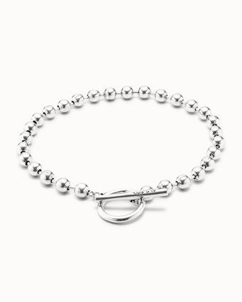 Sterling silver-plated short chain necklace