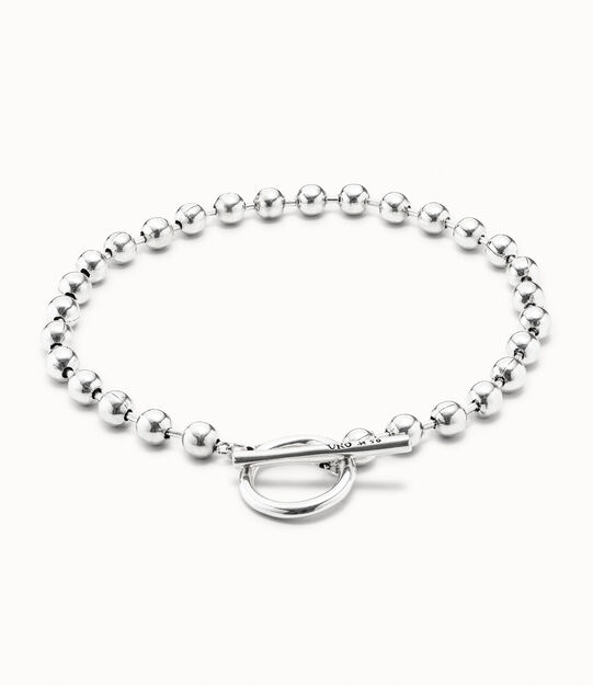 Collar corto cadena bañado en plata de ley