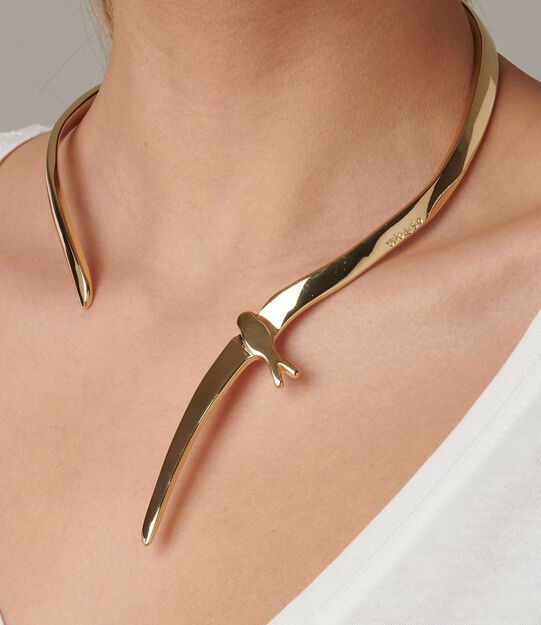 Fly me to the moon Necklace, Golden, large