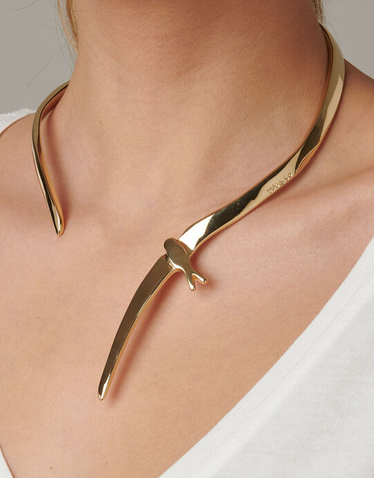 Fly me to the moon Necklace, Golden, large