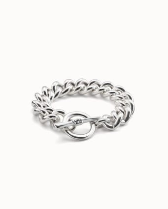 Sterling silver-plated bracelet with curb chain