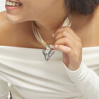 Camel leather and silk thread necklace with heart detail