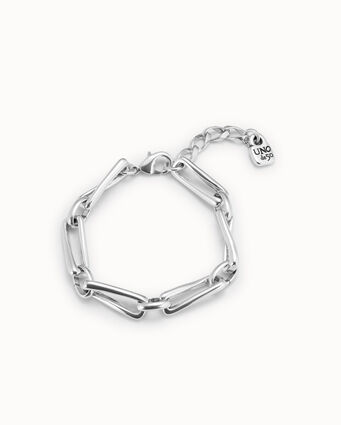 Bracelet plaqué argent avec petits maillons carrés