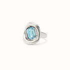 Ring with sky-blue crystal