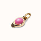 Charm  ba&ntilde;ado en oro 18k con piedra rosa