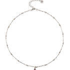 Necklace with a pink drop-shaped faceted crystal