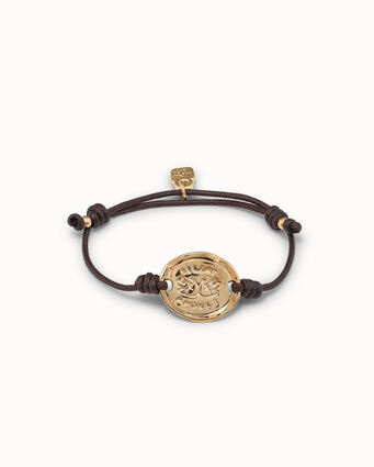 18K gold-plated Solidarity bracelet with plate