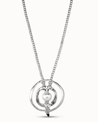 Sterling silver-plated pendant with pearl