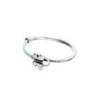 Turquoise leather bracelet with butterfly ornament