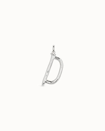 Sterling silver-plated letter D pendant