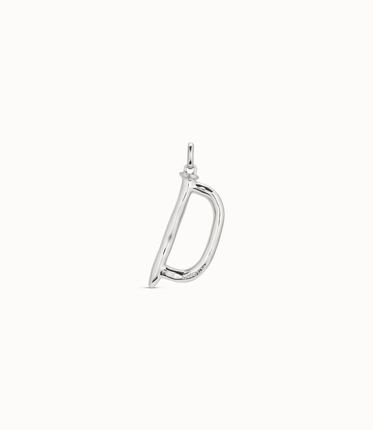 Sterling silver-plated letter D pendant