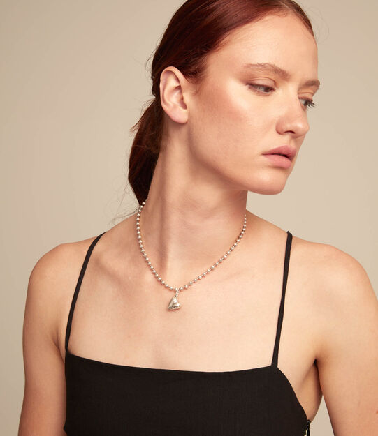 Charme plaqu&eacute; argent en forme de c&oelig;ur, Argent, large