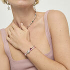 Pink silk thread and metal bracelet with starfish